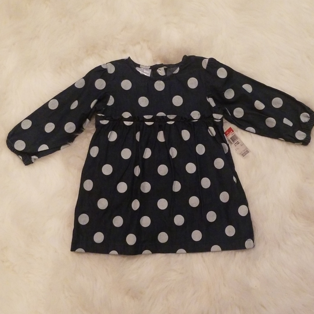 Denim Polka Dot Dress
